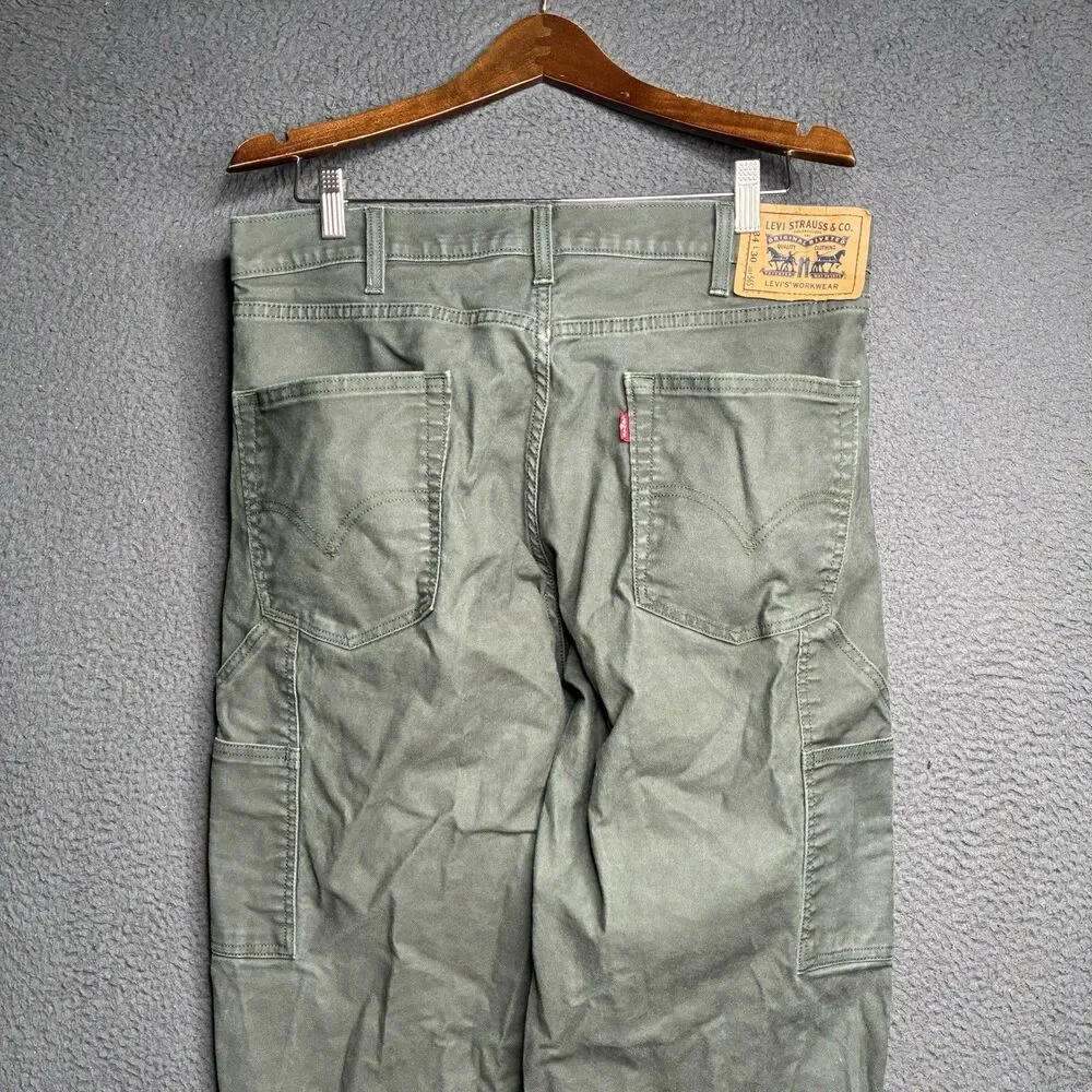 Levis 565 Double Knee Utility Workwear Jeans Mens 34 x 30 Pants Olive Green